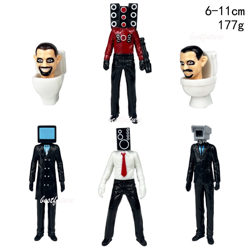 Skibidi Mô Hình Nhân Vật game toilet Trang Trí Bàn Làm Việc