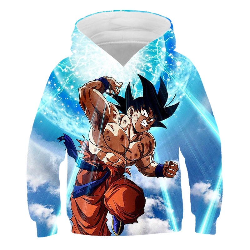 Áo hoodie Tay Dài Dáng Rộng In Hình goku veget dragon ball z 3d Thời Trang Xuân Thu 2023 Dành Cho Trẻ Em