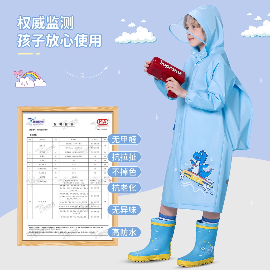 Áo Mưa Toàn Thân Chống Mưa Dành Cho Học Sinh Tiểu Học Mẫu Giáo Bé Trai Bé Gái poncho l xxl