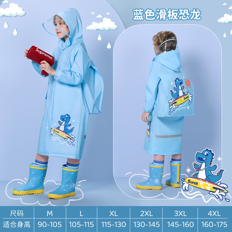 Áo Mưa Toàn Thân Chống Mưa Dành Cho Học Sinh Tiểu Học Mẫu Giáo Bé Trai Bé Gái poncho l xxl