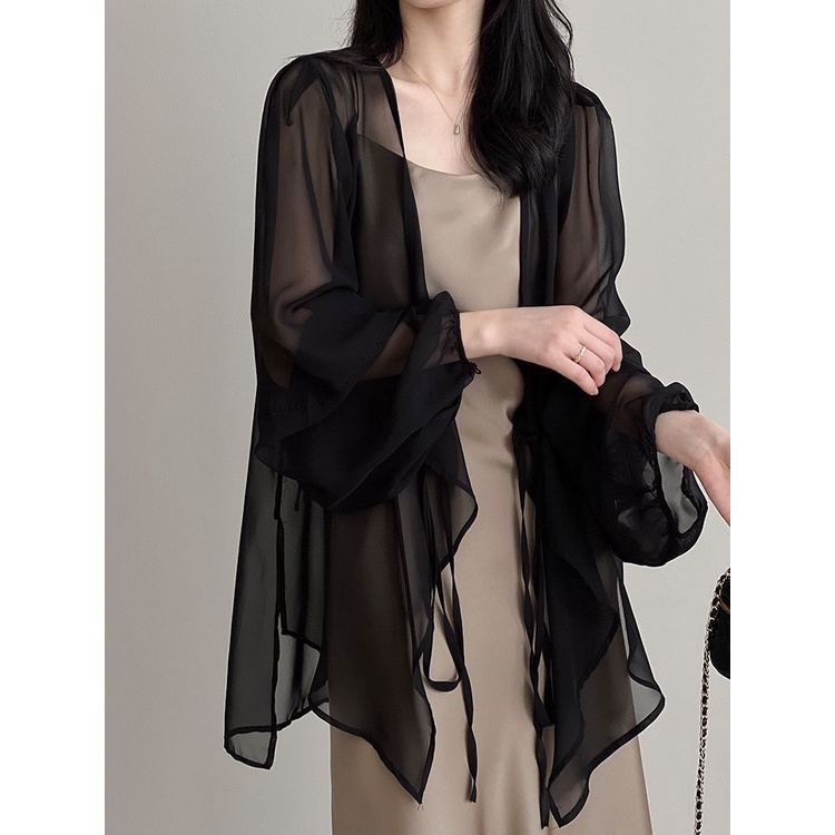 Áo Khoác cardigan chiffon Mỏng Dáng Rộng Chống Nắng Thời Trang Mùa Hè 2023 Mới Phong Cách Pháp Cho Nữ 2023