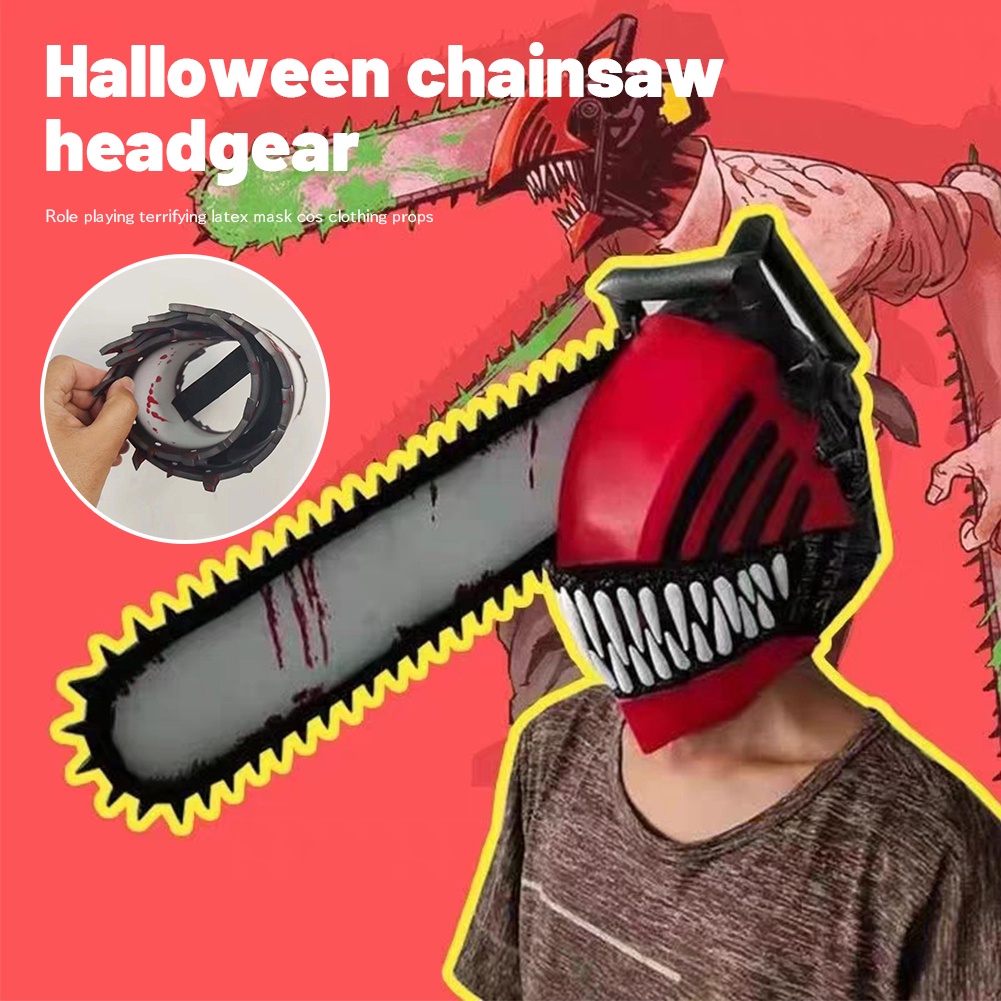 【lasonas】 2023 Chainsaw Man Cosplay Mũ bảo hiểm Mặt nạ Denji Chainsawman Devil Mũ cao su Nhân vật Anime Trang phục Đạo cụ Mô hình Quà tặng Halloween