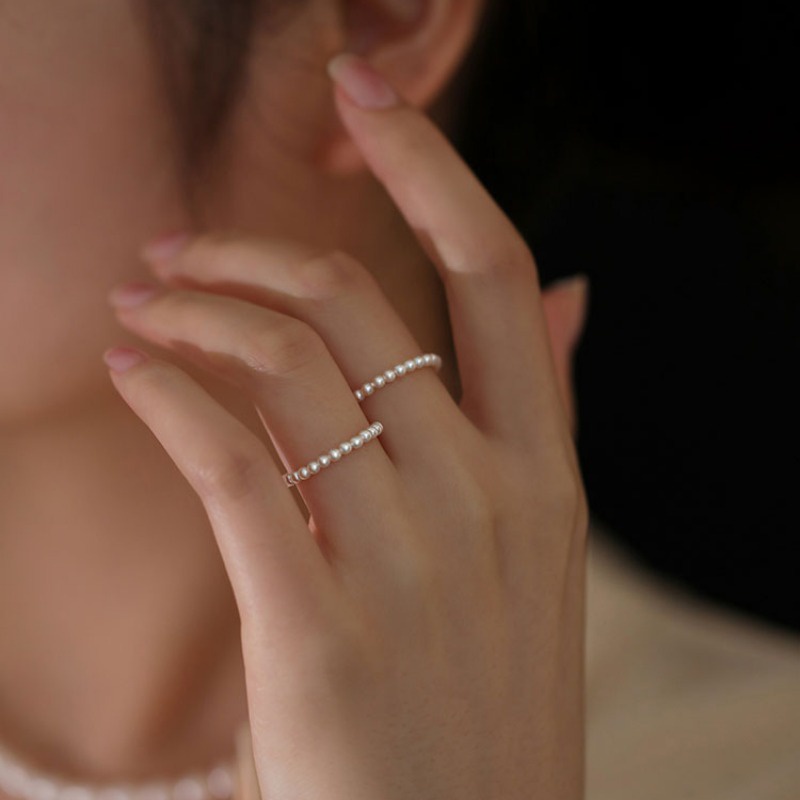 We flower Nhẫn Đính Hạt Ngọc Trai Sang Trọng Cho Nữ