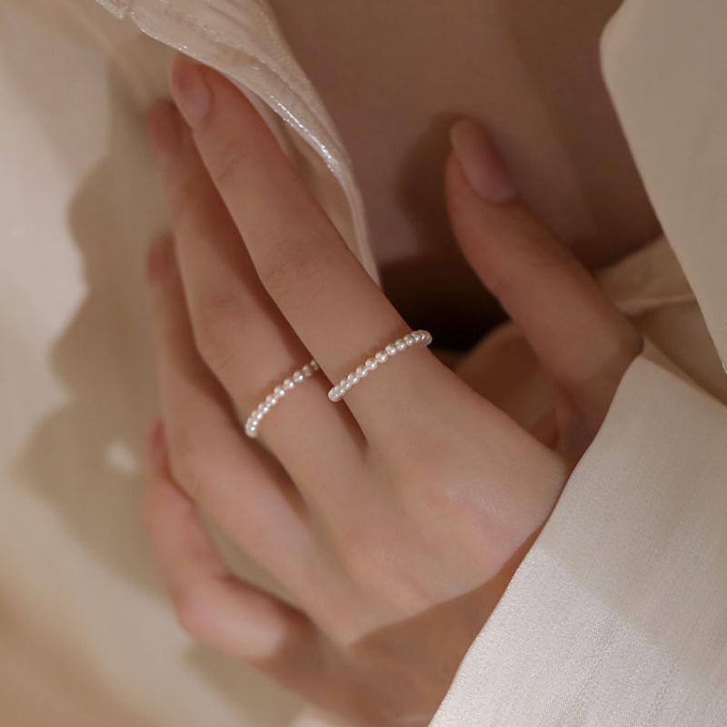 We flower Nhẫn Đính Hạt Ngọc Trai Sang Trọng Cho Nữ