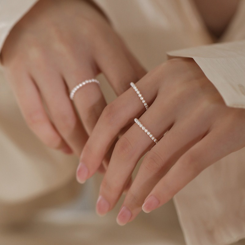 We flower Nhẫn Đính Hạt Ngọc Trai Sang Trọng Cho Nữ