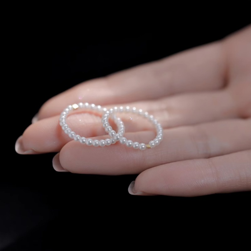 We flower Nhẫn Đính Hạt Ngọc Trai Sang Trọng Cho Nữ