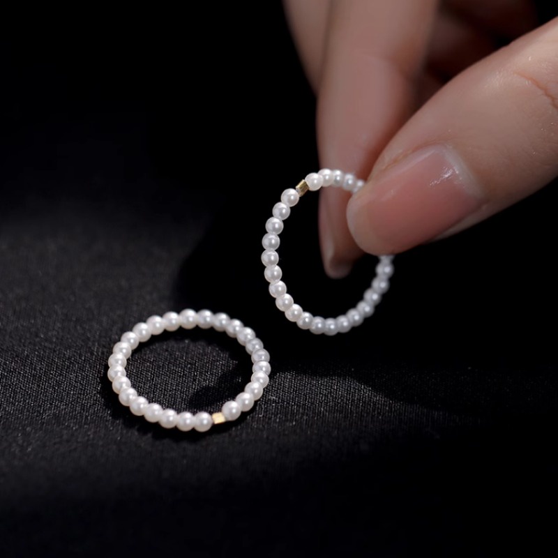 We flower Nhẫn Đính Hạt Ngọc Trai Sang Trọng Cho Nữ