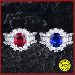 Thời Trang Nhẫn Đính Đá sapphire Đỏ Sang Trọng