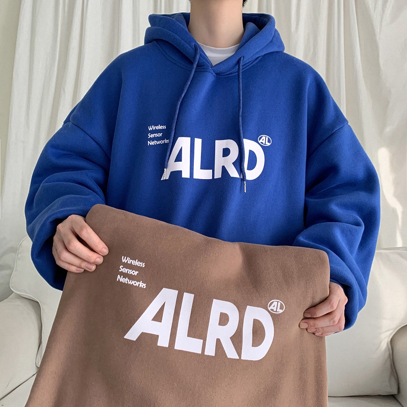 Áo hoodie nam in chữ ALRD áo chui đầu giản dị áo len nam in chữ có mũ trùm đầu cặp đôi