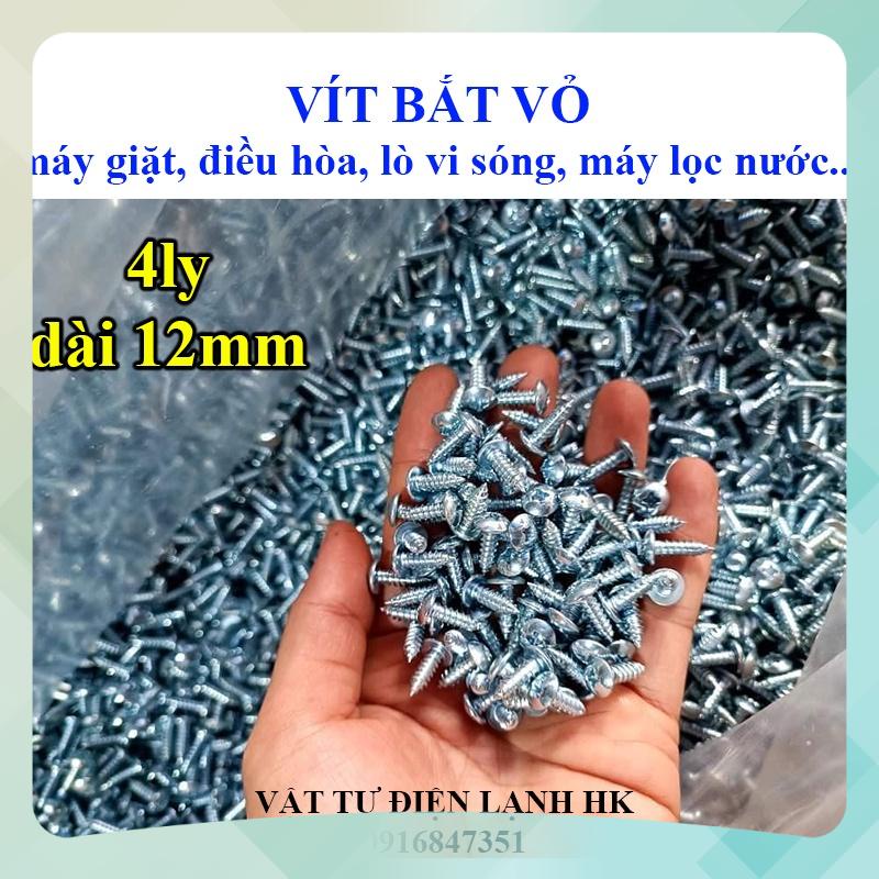 Vít 4 li bắt vỏ máy giặt điều hòa lò vi sóng máy lọc nước máy lạnh ốc vít dù mạ kẽm 4 ly dài 1,2cm Bền