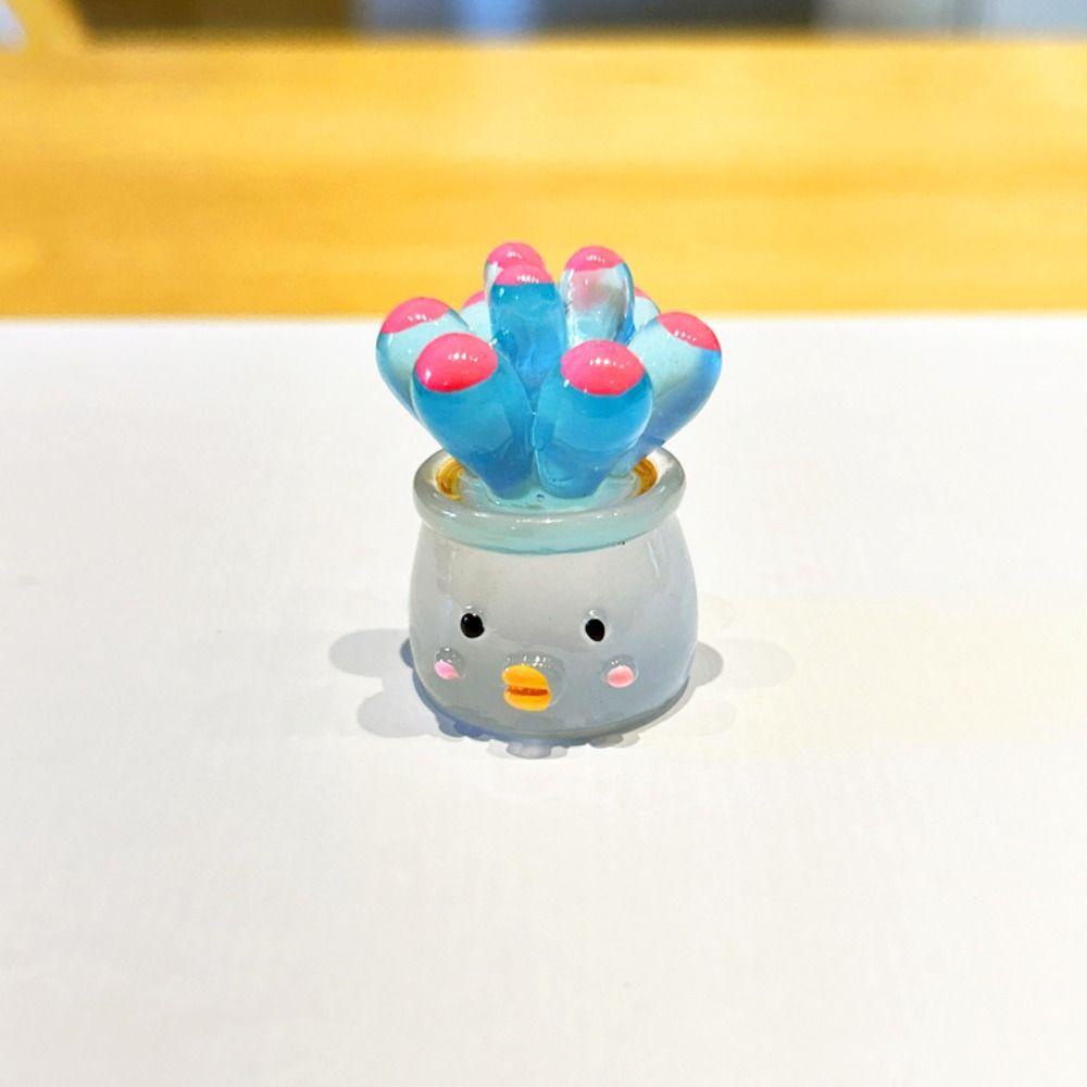 WAPKTY Set 3 Chậu Cây resin Nhỏ Để Bàn Trang Trí Ban Đêm 4 Màu Mô Phỏng Dễ Thương Làm Quà Tặng Cho Bé