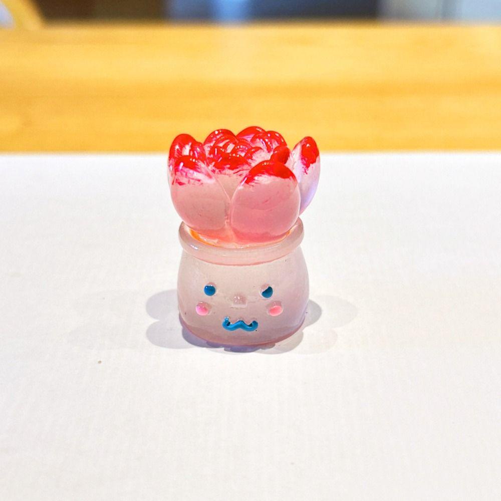 WAPKTY Set 3 Chậu Cây resin Nhỏ Để Bàn Trang Trí Ban Đêm 4 Màu Mô Phỏng Dễ Thương Làm Quà Tặng Cho Bé