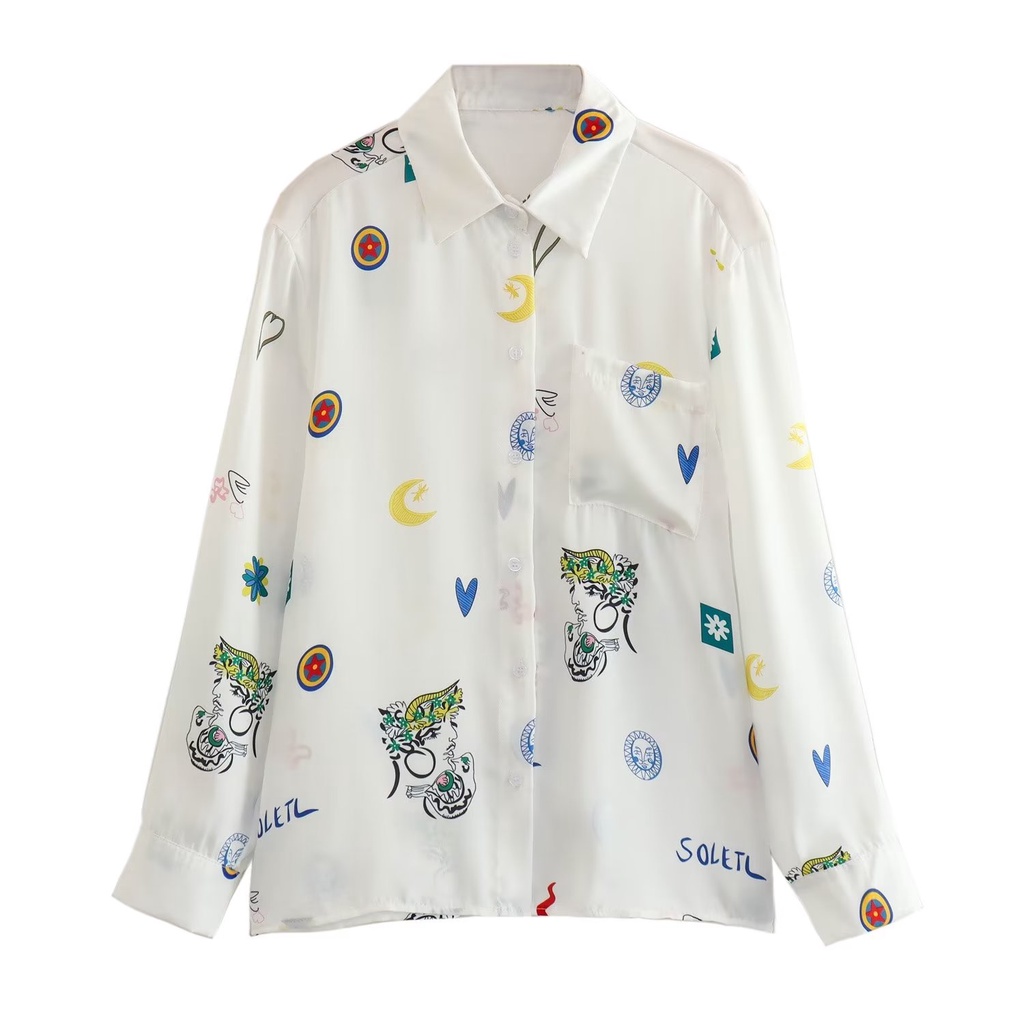 Zara Bộ Áo Sơ Mi Tay Dài Dáng Rộng + Quần Dài Ống Suông Thời Trang Mùa Hè