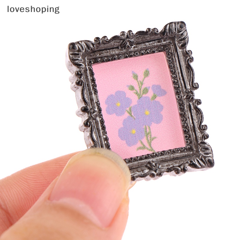 Set 2 Khung Tranh Sơn Dầu Cổ Điển mini 1: 12 Trang Trí Nhà Búp Bê