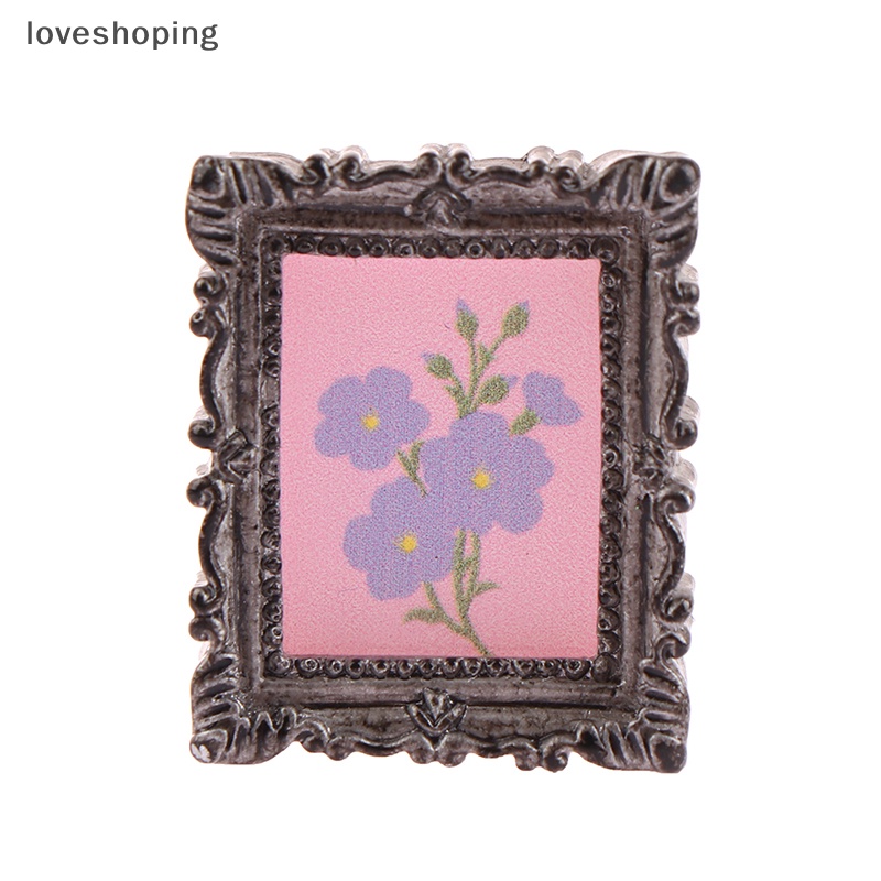 Set 2 Khung Tranh Sơn Dầu Cổ Điển mini 1: 12 Trang Trí Nhà Búp Bê