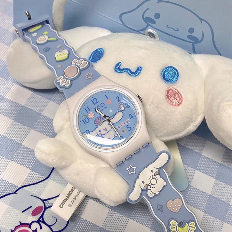 Sanrio Đồng Hồ Đeo Tay Silicon Chống Nước Họa Tiết Hoạt Hình melody cinnamoroll Dành Cho Trẻ Em