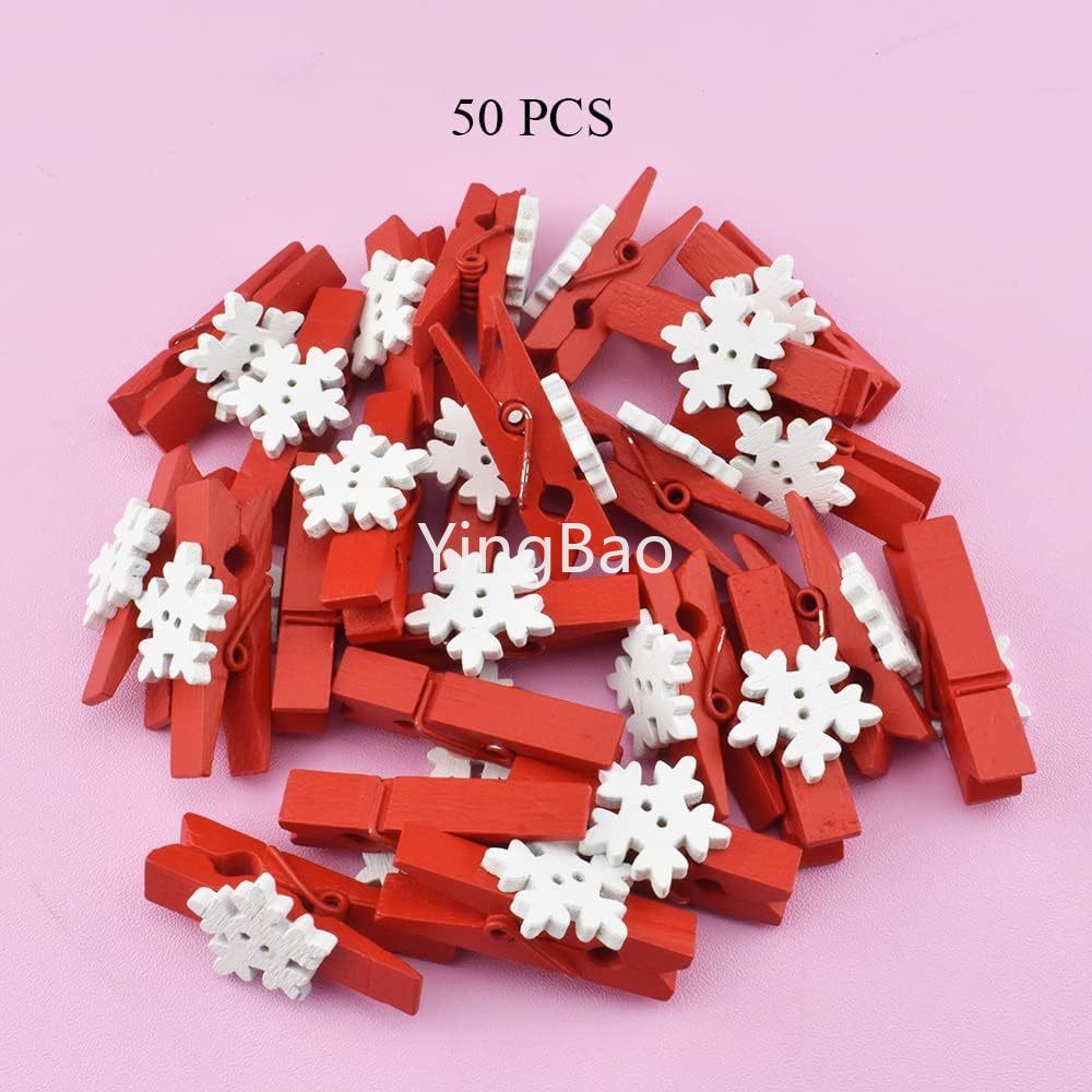 Set 50 Kẹp Gỗ Treo Ảnh Trang Trí Giáng Sinh