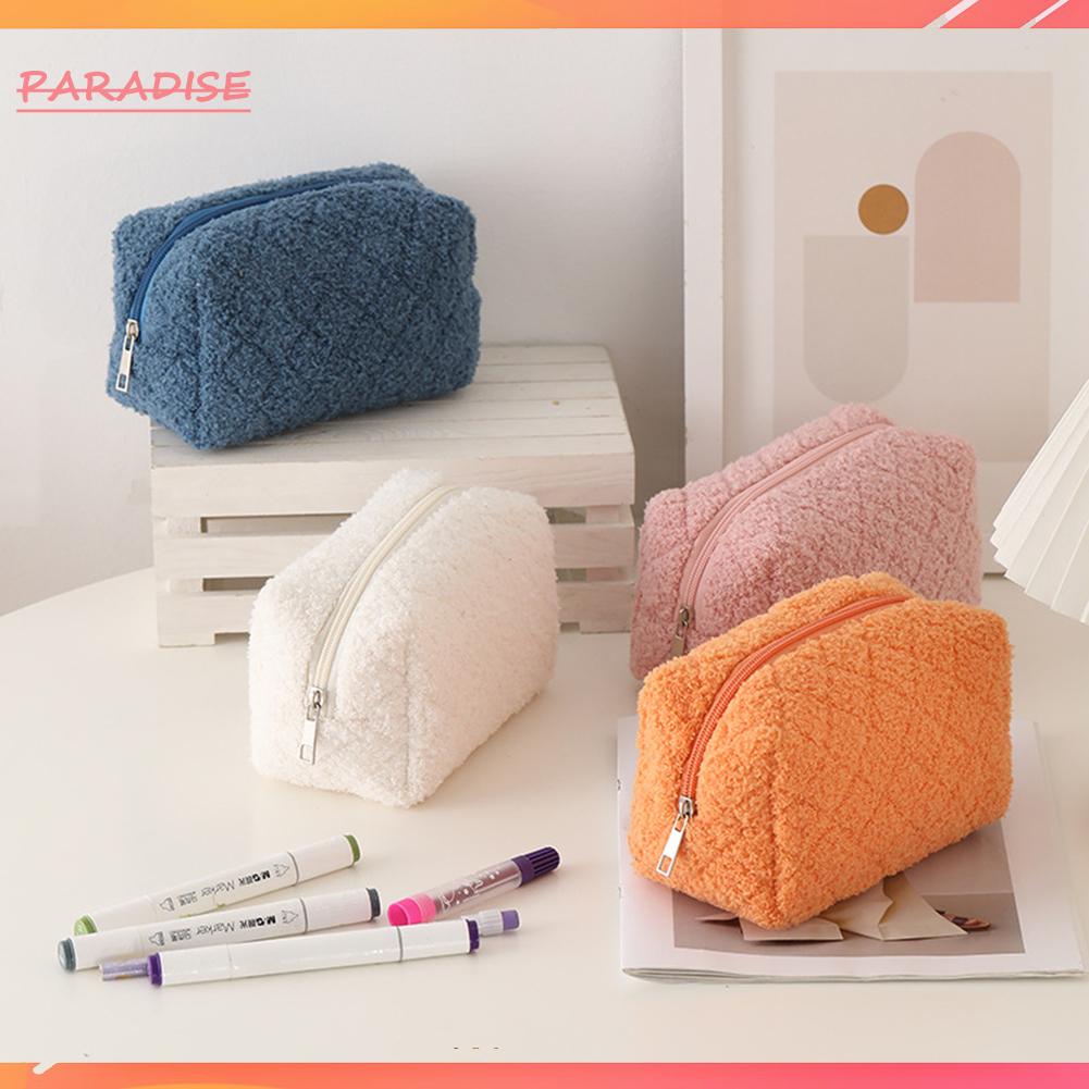 Túi Đựng Mỹ Phẩm Chần Bông Màu Trơn Sử Dụng Hàng Ngày Cho Nữ