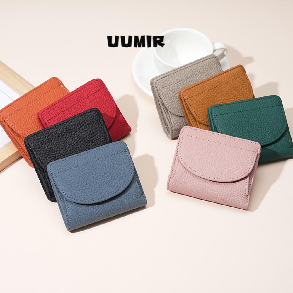 UUMIR Ví Tiền Bằng Da Thật Màu Trơn Siêu Mỏng Chống rfid Cho Nữ