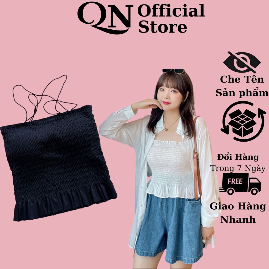 Áo dây gân tăm nhún chun cực xinh cho mùa hè năng động - 110