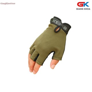 Găng Tay Đi Phượt Hở Ngón 5.11 DG002TI  - Xanh bộ đội