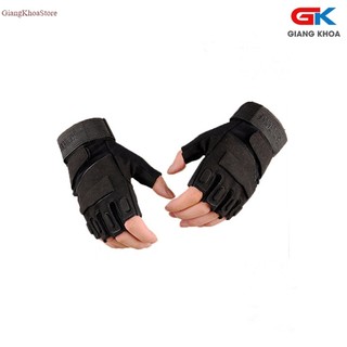 Găng tay lính mỹ, găng tay phượt hở ngón, tập gym, thể thao
