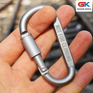 Móc Đa Năng Móc Khóa Nhôm Đi Phượt Carabiner Chữ D Khoá Xoay 8cm