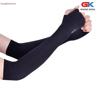 Găng tay chống nắng xỏ ngón Aqua-X Let's Slim (Đen)