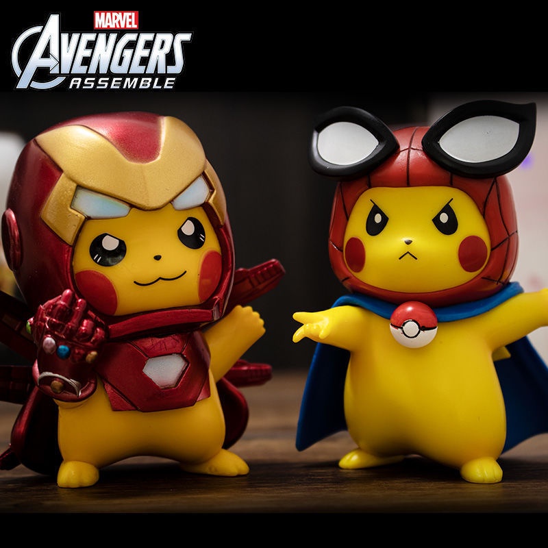 Mô Hình Pokemon, Pikachu Cosplay Nhân Vật Siêu Anh Hùng Marvel, Thích Hợp Làm Bộ Sưu Tập, Quà Tặng Cho Bé