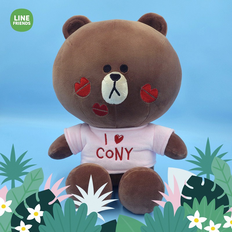 Gấu bông Brown Cony mặc áo couple size 33x50cm