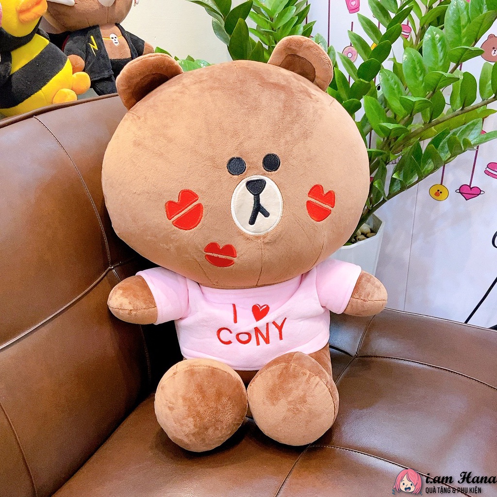 Gấu bông Brown Cony mặc áo couple size 33x50cm