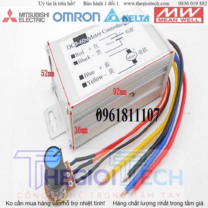 Điều tốc motor 775 550 9 - 60V 10A, bộ điều tốc motor 12V, chỉnh tốc độ động cơ 24V - 20A có đảo chiều