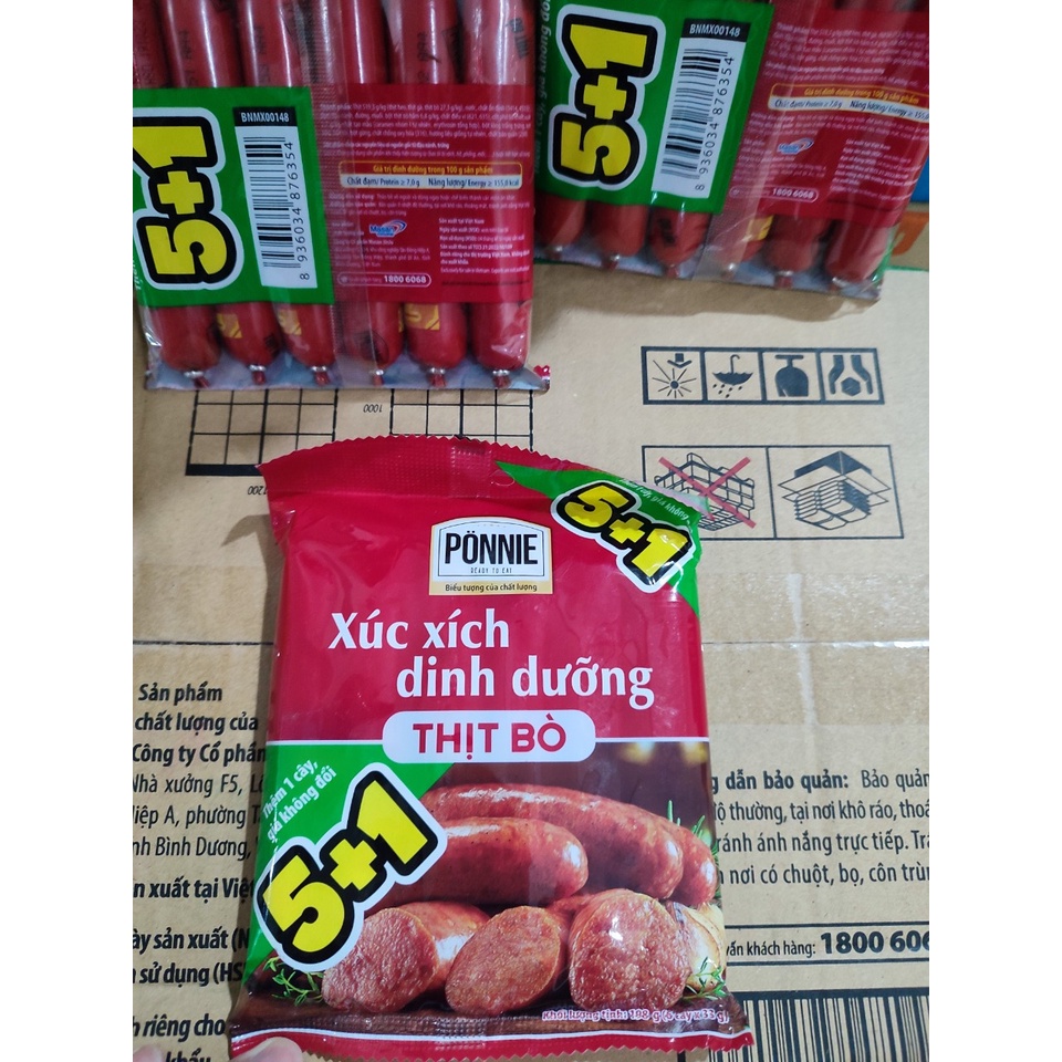 Xúc Xích Dinh Dưỡng Thịt Heo Ponnie gói 198g DATE MỚI