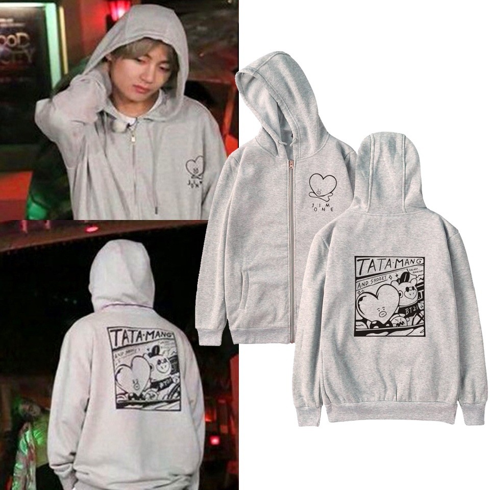 Áo Khoác hoodie Dày Dặn In Tên Các Thành Viên Nhóm Bts bangtan boys v tata mang Cho Nam Và Nữ
