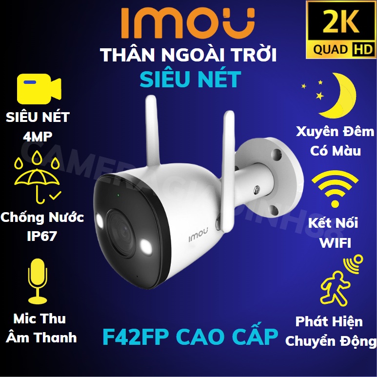 Camera Wifi IMOU Ngoài Trời, Camera F Seri, F22P, F22FP, F22FEP F42P 2M-1080P Full HD Chính Hãng  BH 24TH