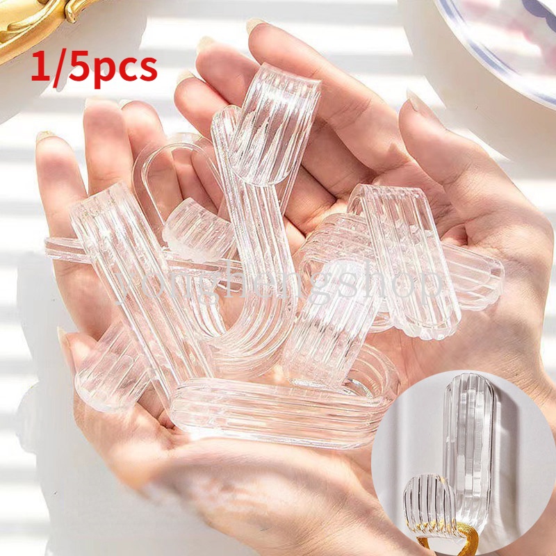 Set 1 / 5 Móc Treo Đồ Dán Tường Bằng acrylic Đa Năng
