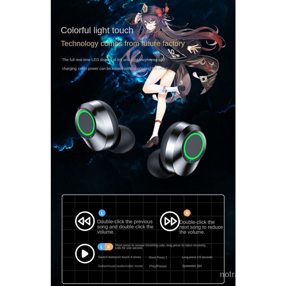 ★Genshin Impact★Hutao & kazuha & raiden shogun & zhongli & scaramouche Tai Nghe bluetooth Không Dây Hình Cầu