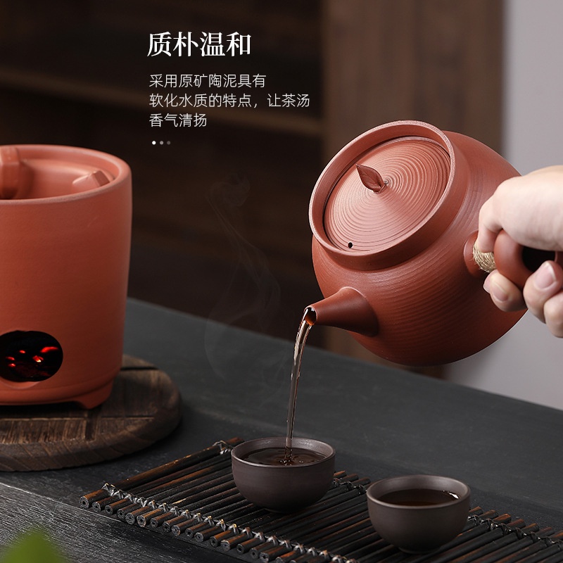 Ấm Trà Đất Sét Mỏng Lốp Xe Thủ Công Có Tay Cầm Bên Hông Bằng Gốm Sôi Trà / Ấm Trà Mỏng aberdeen