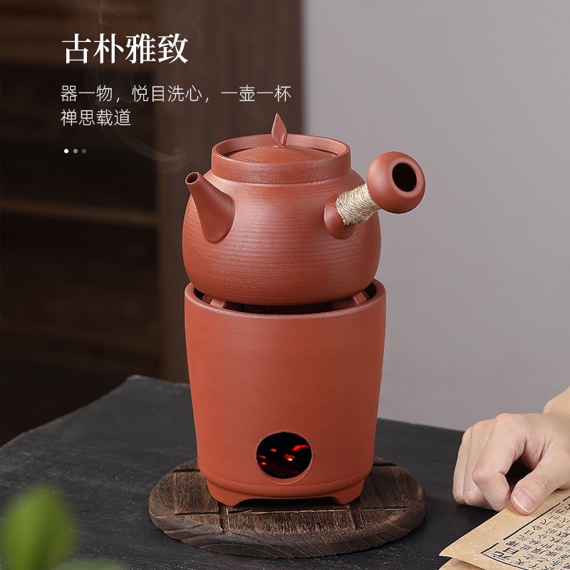 Ấm Trà Đất Sét Mỏng Lốp Xe Thủ Công Có Tay Cầm Bên Hông Bằng Gốm Sôi Trà / Ấm Trà Mỏng aberdeen