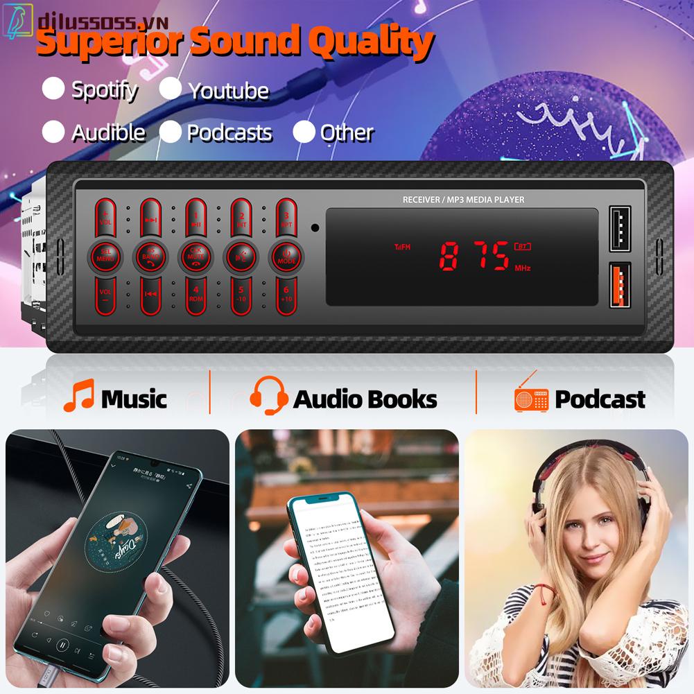 Máy Nghe Nhạc mp3 bluetooth Màn Hình lcd 12v dilussoss.vn Dùng Trong Xe Hơi