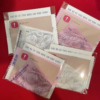 Khăn lau kính "Rèn luyện mỗi ngày"/"Thói quen mỗi ngày" - trắng/hồng