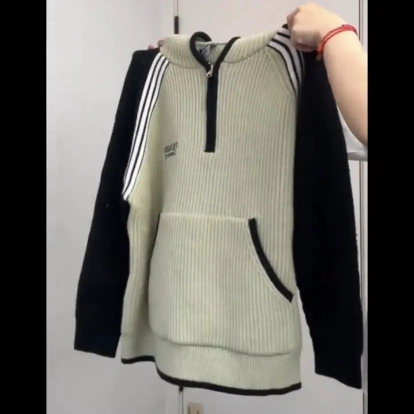 Áo Hoodie raglan Form Rộng Phối Màu Sắc Tương Phản Thời Trang Cho Nữ