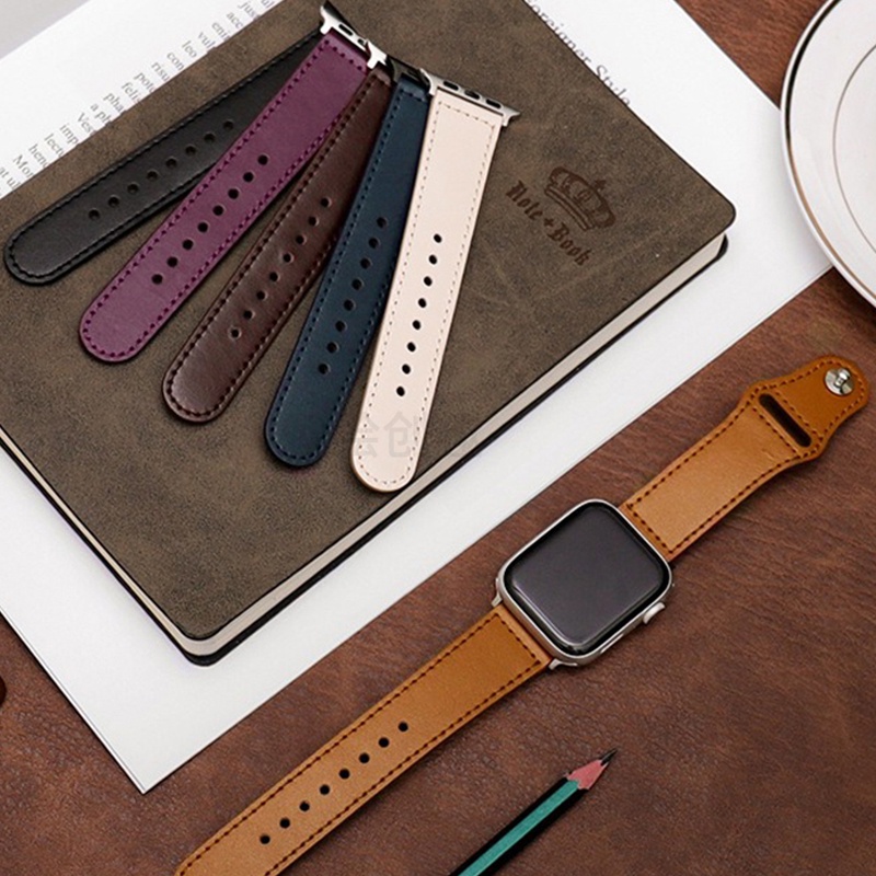 Dây Đeo Bằng Da Bò Cho Đồng Hồ Thông Minh apple watch ultra 8 7 49mm 45mm 41mm iwatch 6 se 5 4 3 2 1 44mm 42mm 40mm 38mm