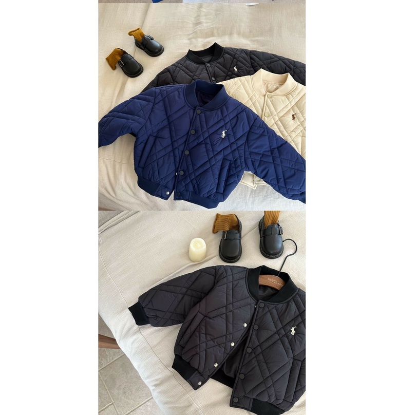 Áo Khoác Bóng Chày Bằng cotton Dày Dặn Thêu Họa Tiết Thời Trang Thu Đông Hàn Quốc Cho Bé