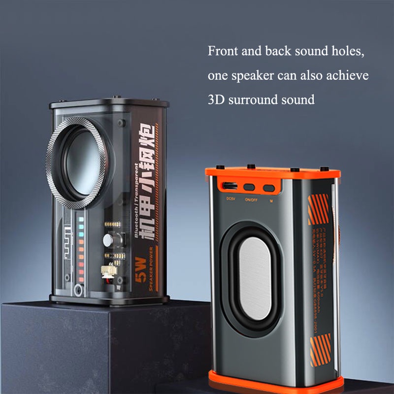 SPRISE K07 Loa Bluetooth Mini Loa Siêu Trầm Thiết Kế Trong Suốt