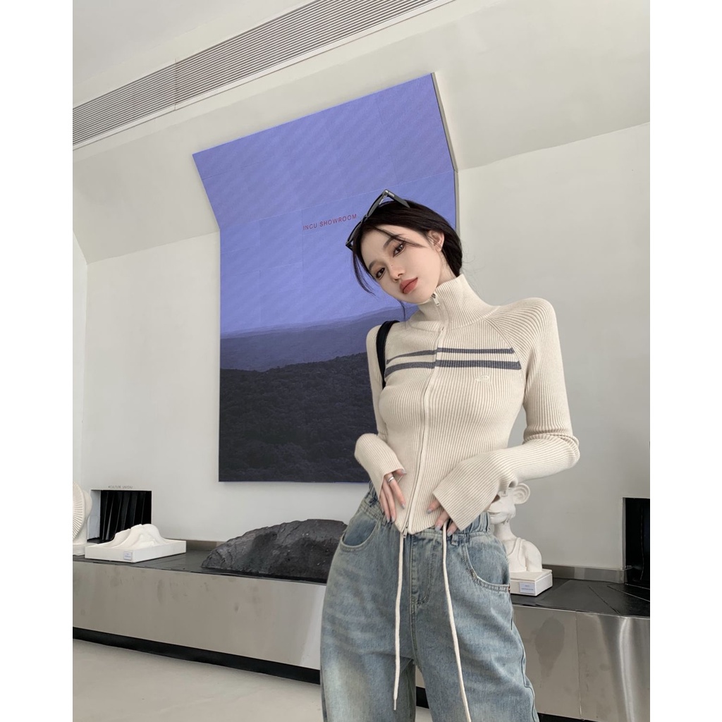 Áo cardigan Dệt Kim Tay Dài Phong Cách Hàn Quốc Thời Trang Thu Đông Cho Nữ zx7k