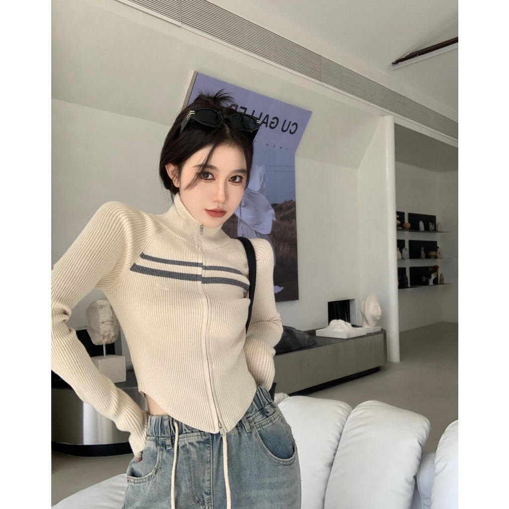 Áo cardigan Dệt Kim Tay Dài Phong Cách Hàn Quốc Thời Trang Thu Đông Cho Nữ zx7k