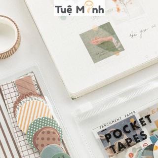 Bộ túi zip 40 tờ sticker nhãn dán ảnh giấy dán phong cách trong trẻo, trang trí sổ VPP Tuệ Minh