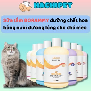 Sữa tắm cho chó mèo BORAMMY dưỡng chất hoa hồng nuôi dưỡng lông loại 500ml