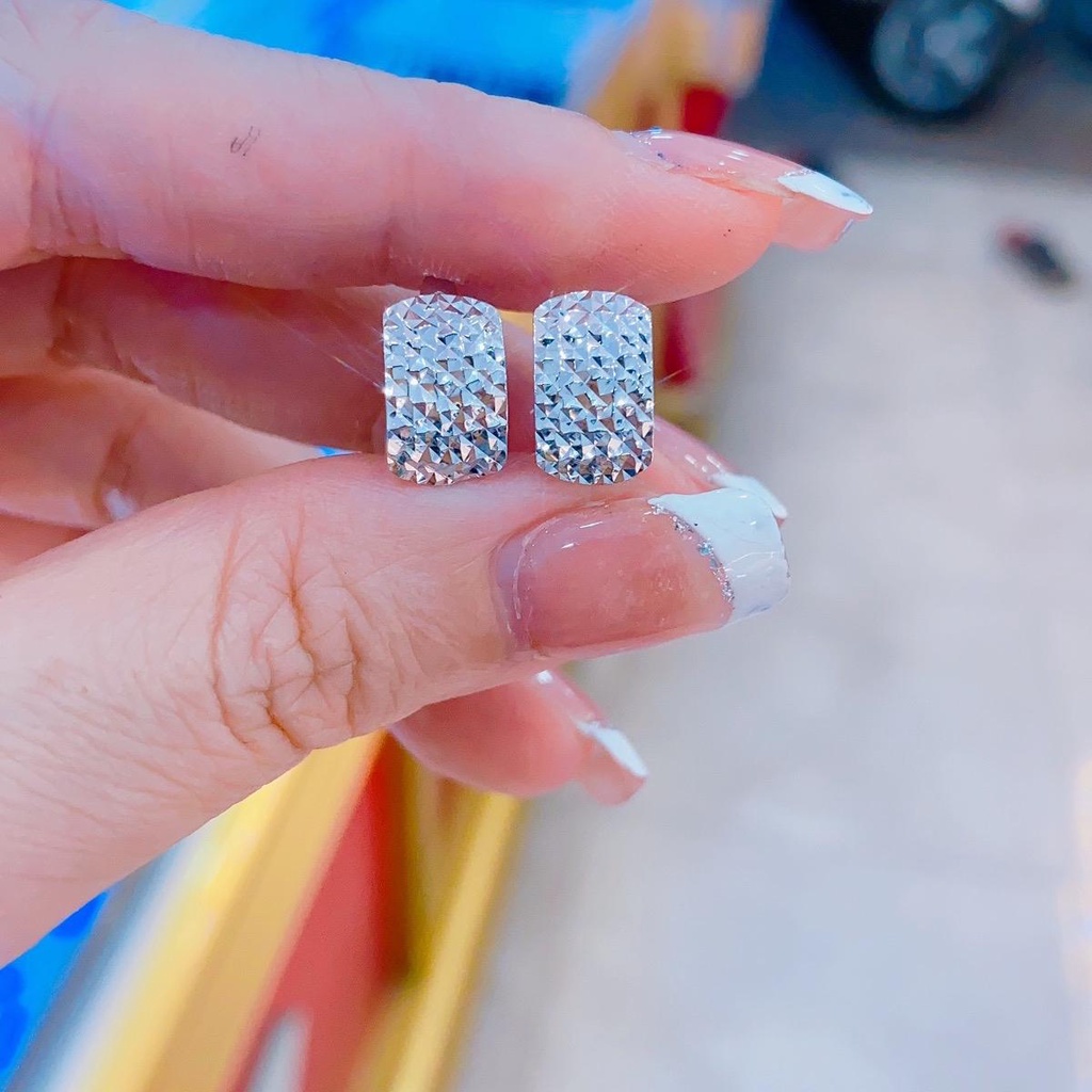 Phụ kiện Hoa tai Rài vuông cắt máy sáng chiếu xi kim B074